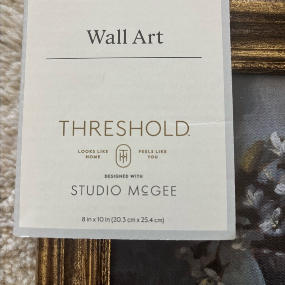 NWT - Shea McGee Gold Framed Floral Wall Art - Picture 2 of 3